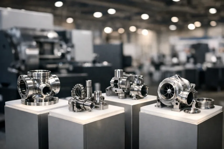 A booth showcases premium Salesman Samples of metal products, designed to attract and engage trade show visitors.