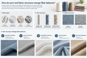 How do yarn and fabric structure change fiber behavior? — Apparel Wiki guide