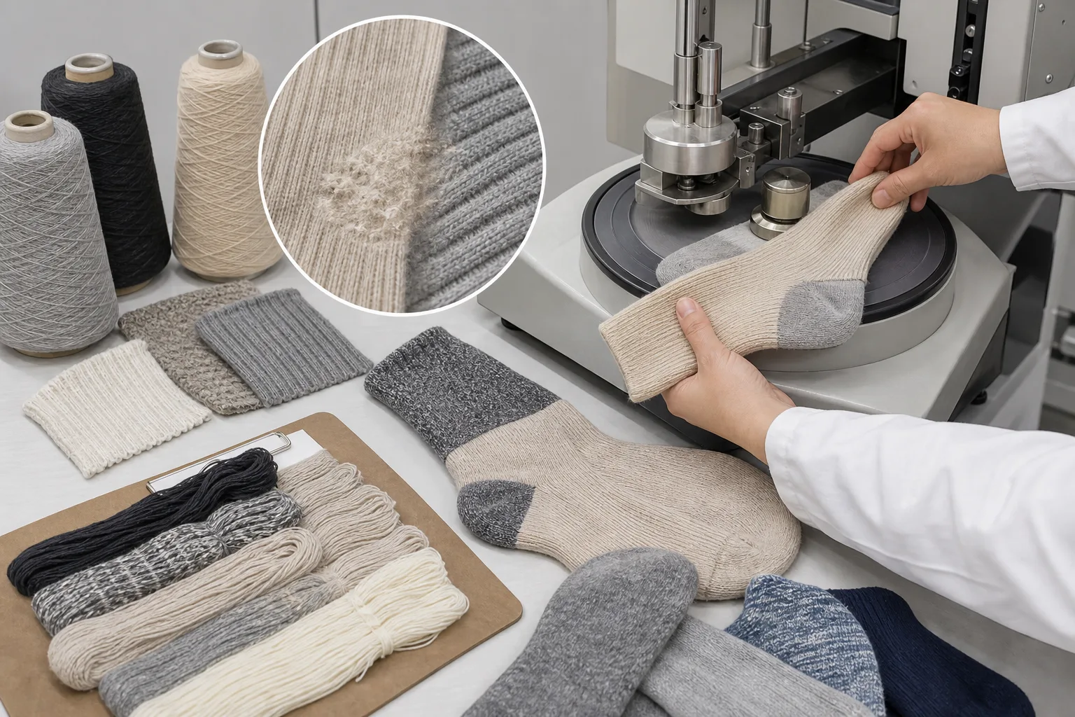 How to Evaluate Abrasion Before Approving Sock Yarn — Apparel Wiki guide