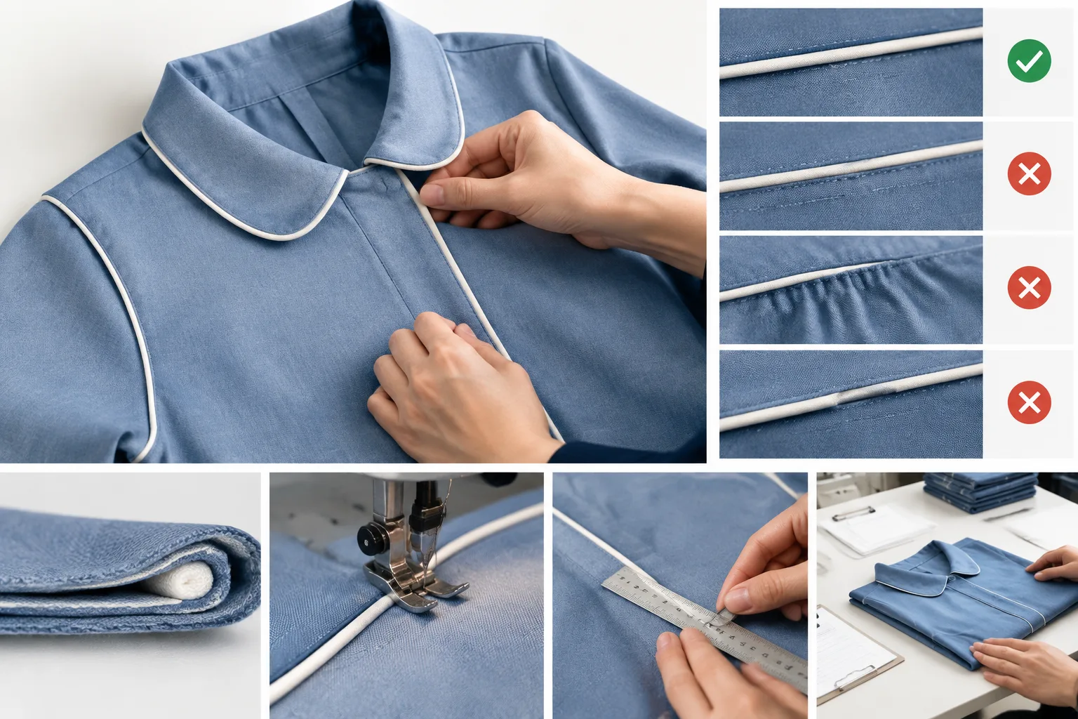 How Should a Piped Seam Be Checked in a Sample or Production Run? — Apparel Wiki guide