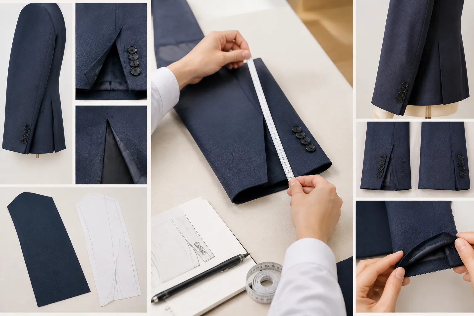 How should you validate tailored sleeve vent measurements in a sample? — Apparel Wiki guide