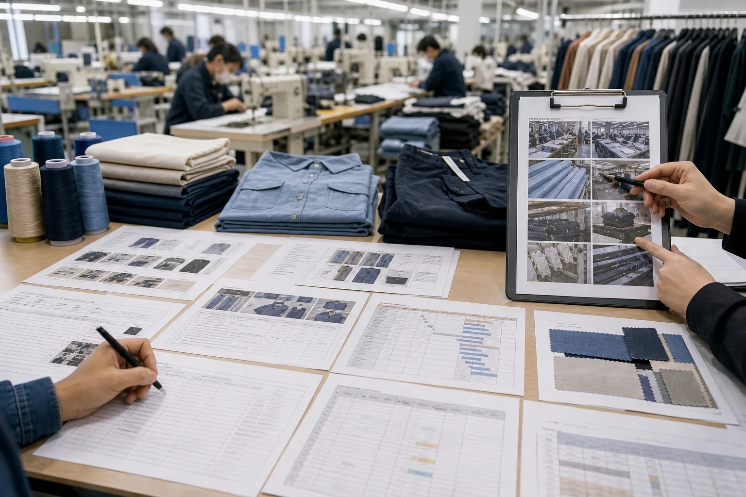 How should cancellation costs and production status be documented? — Apparel Wiki guide