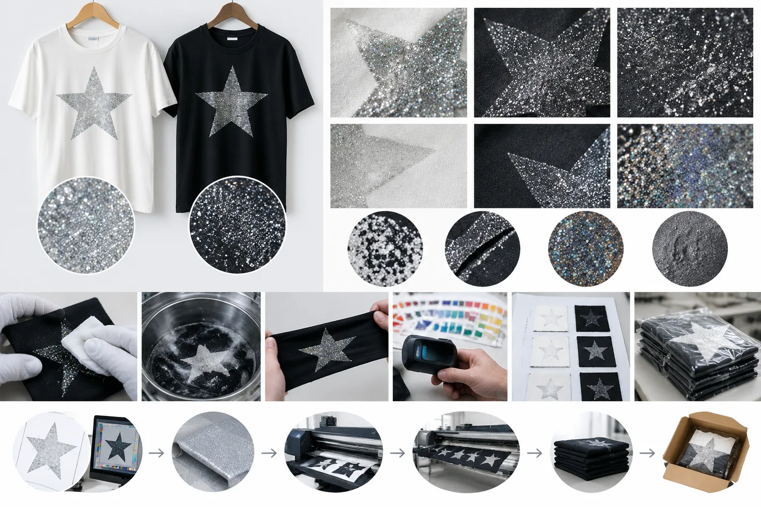 How to Evaluate Glitter Printing Defects in Samples and Bulk — Apparel Wiki guide