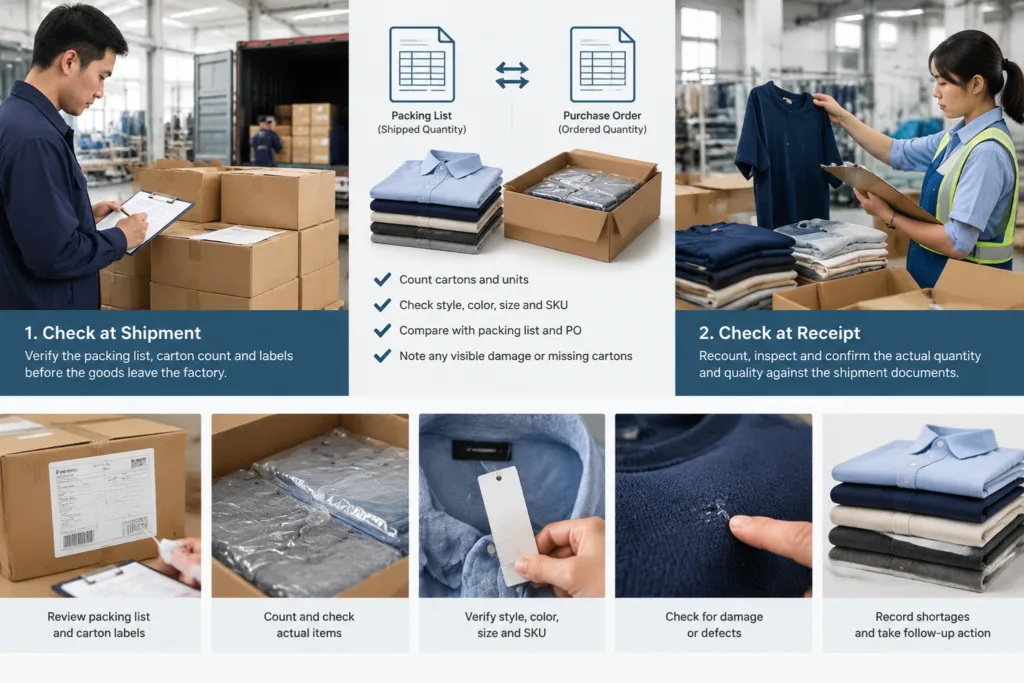 How to Check a Shortage at Shipment and Receipt — Apparel Wiki guide