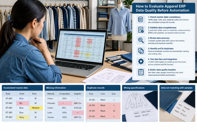 How to Evaluate Apparel ERP Data Quality Before Automation — Apparel Wiki guide