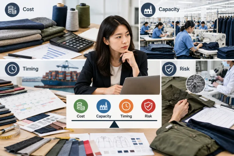 Cost, Capacity, Timing, and Risk Trade-Offs — Apparel Wiki guide