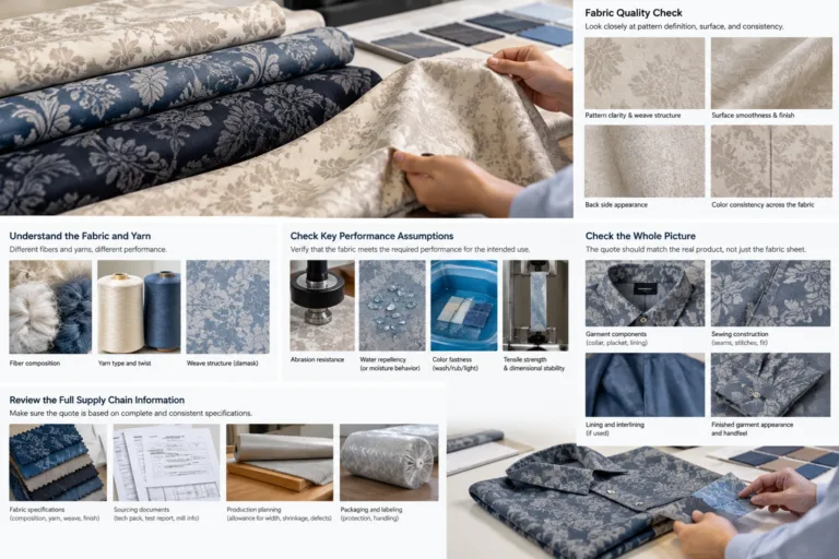 Check Quality and Performance Assumptions Behind the Quote — Apparel Wiki guide