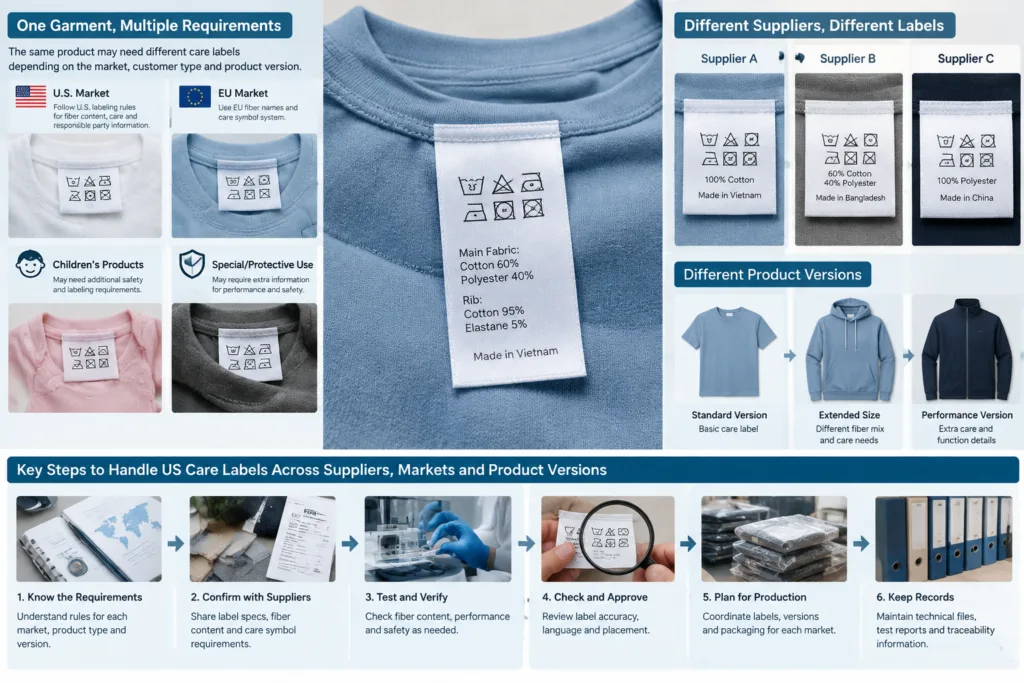 How to Handle US Care Labels Across Suppliers, Markets, and Product Versions — Apparel Wiki guide