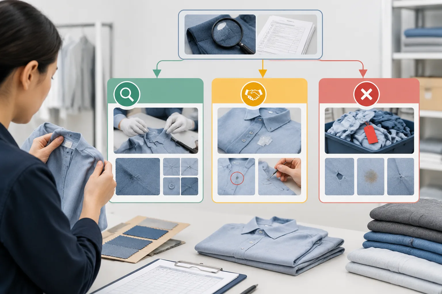 How to choose between reinspection, concession, and rejection — Apparel Wiki guide