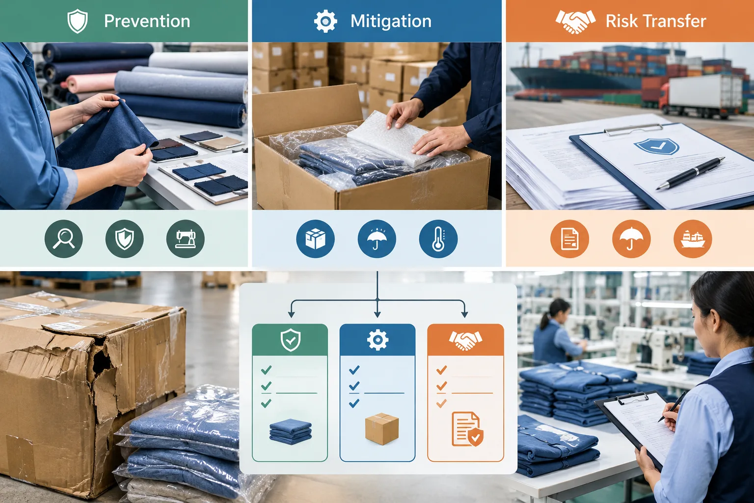 How should a business choose between prevention, mitigation, and risk transfer? — Apparel Wiki guide
