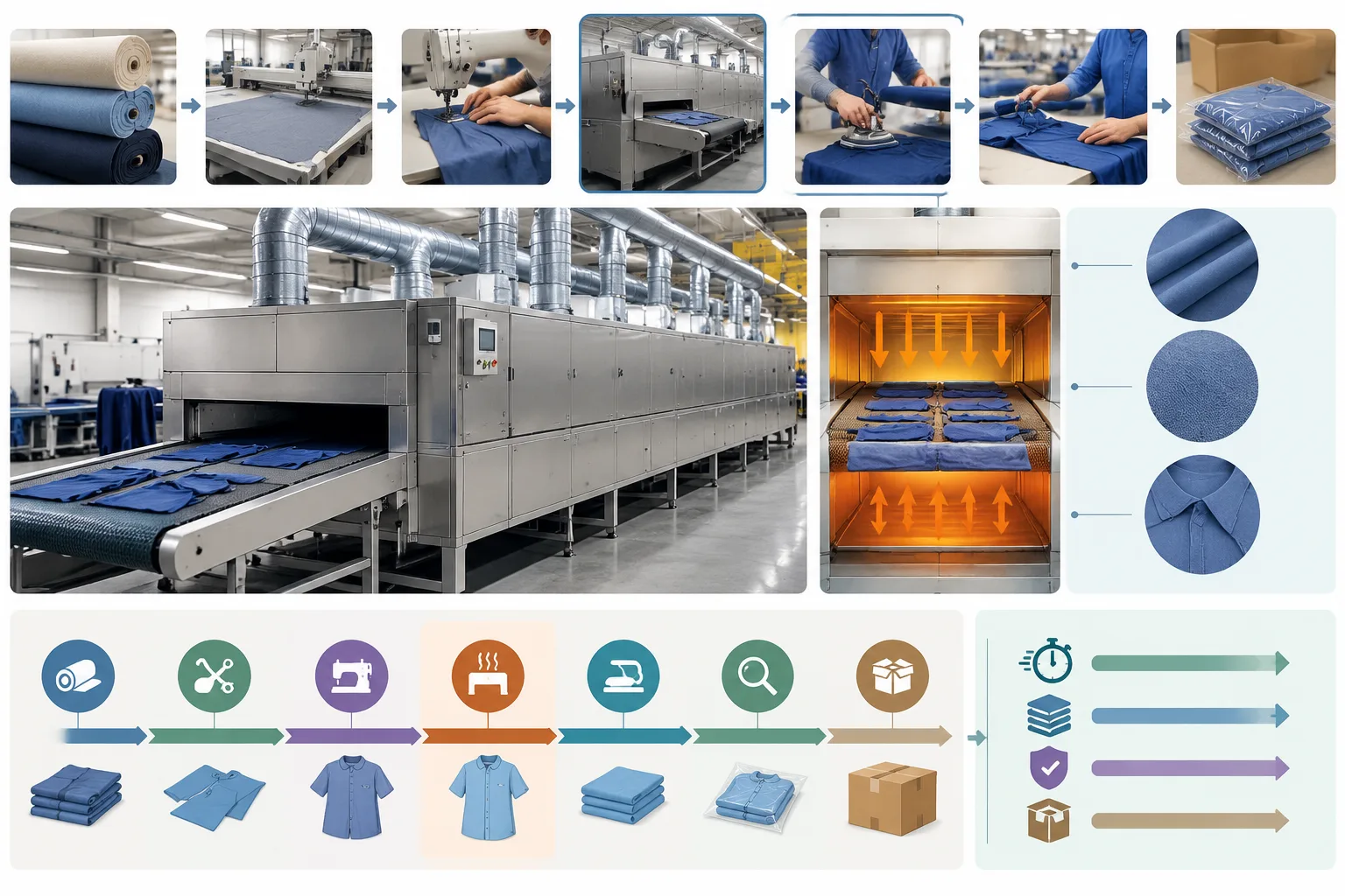 How can tunnel finishing affect production flow? — Apparel Wiki guide