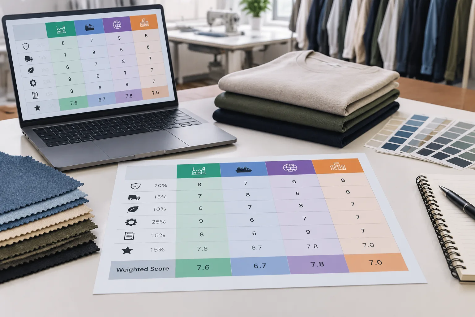 Use a Weighted Comparison Matrix for a Real Sourcing Decision — Apparel Wiki guide