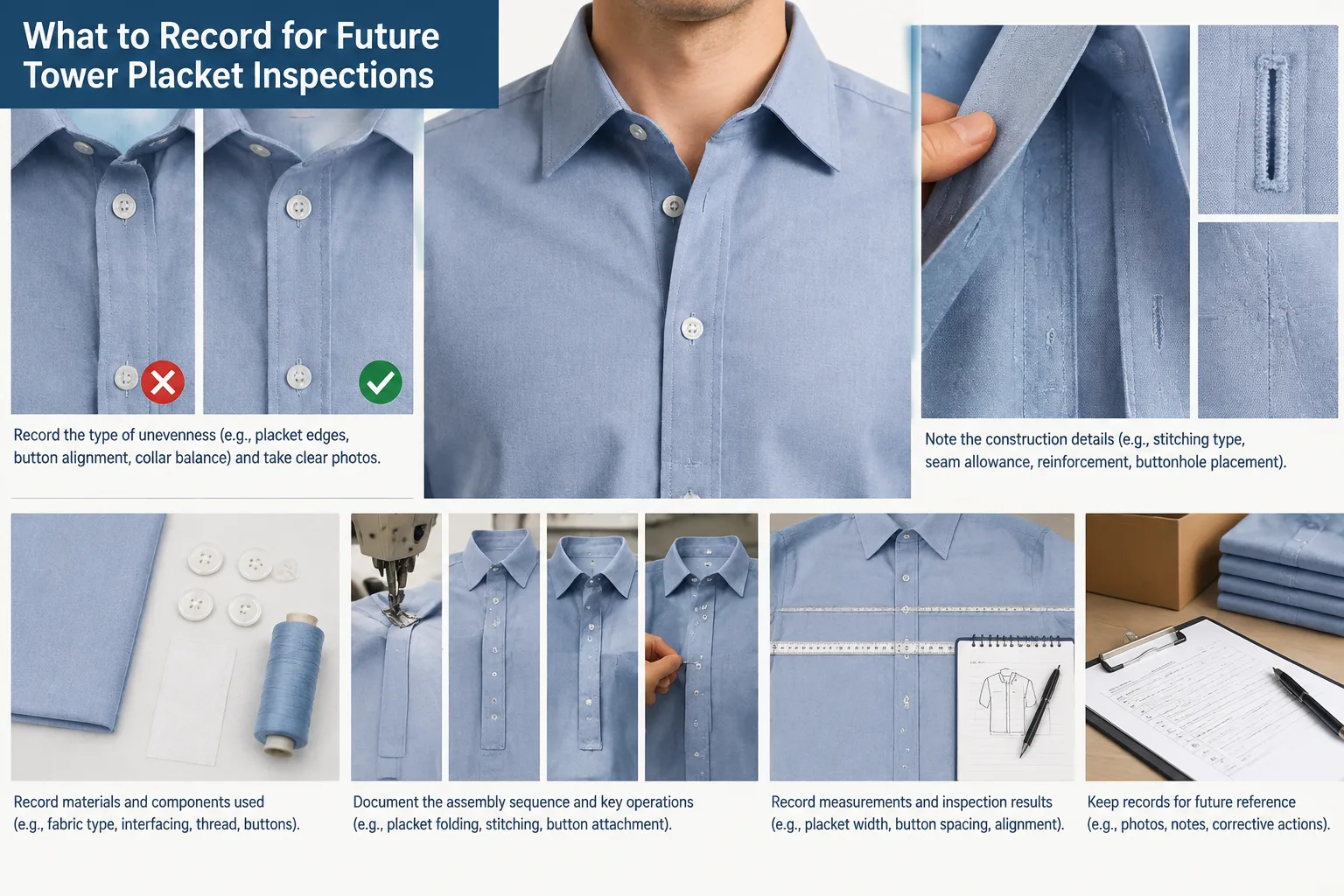 What to Record for Future Tower Placket Inspections — Apparel Wiki guide